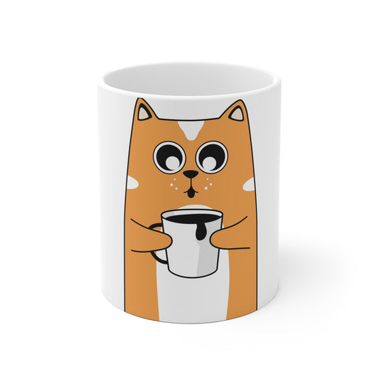 11 oz Coffee Mug; with Cat