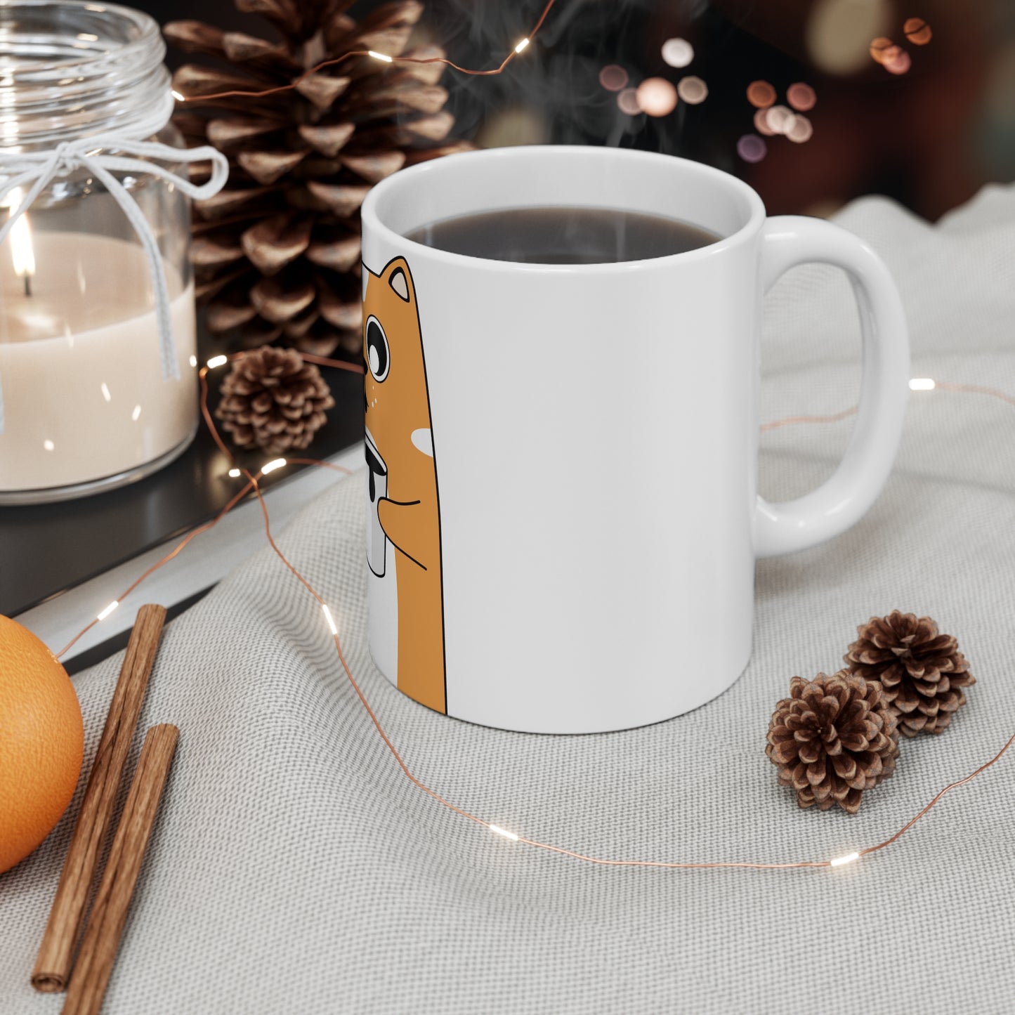 11 oz Coffee Mug; with Cat